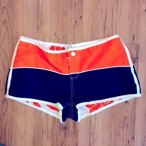 3/$15 Reversible Active Shorts Orange Navy White SMALL Women’s